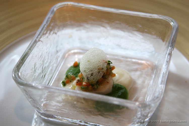 16 monkfish with cream of turnip and basil foam.jpg